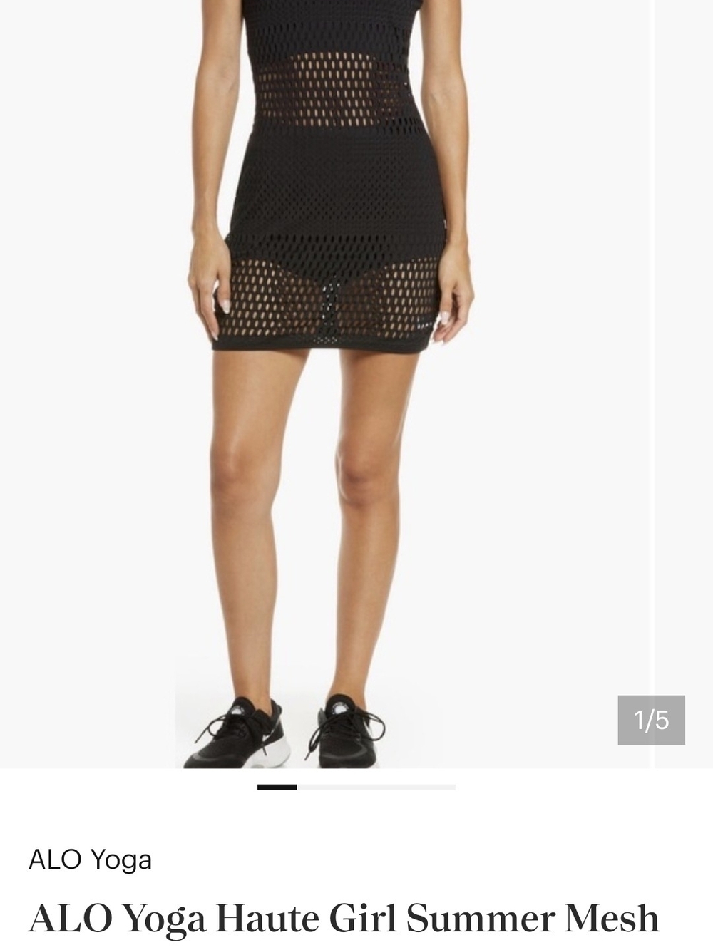 ALO Yoga Haute Girl Black Mesh Dress Coverup